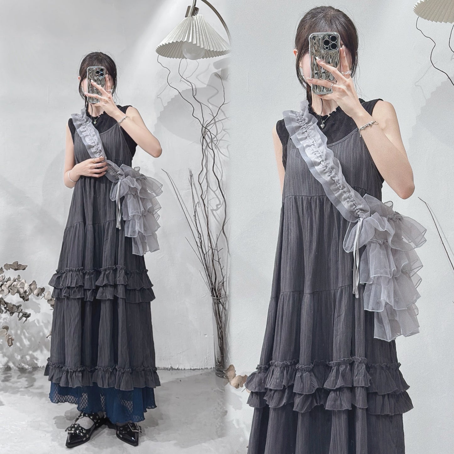 [ 預訂  ⋅˚₊‧ ] cake layered ops / charcoal