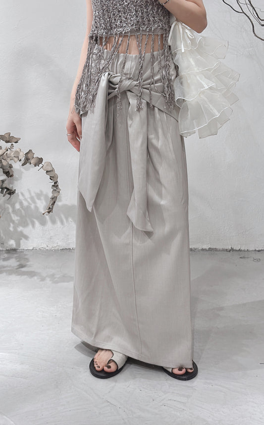 [ 現貨/預訂 ] front tied skirt / ivory