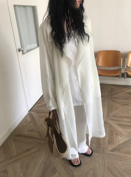 [ 預訂 ] See through trench coat / white