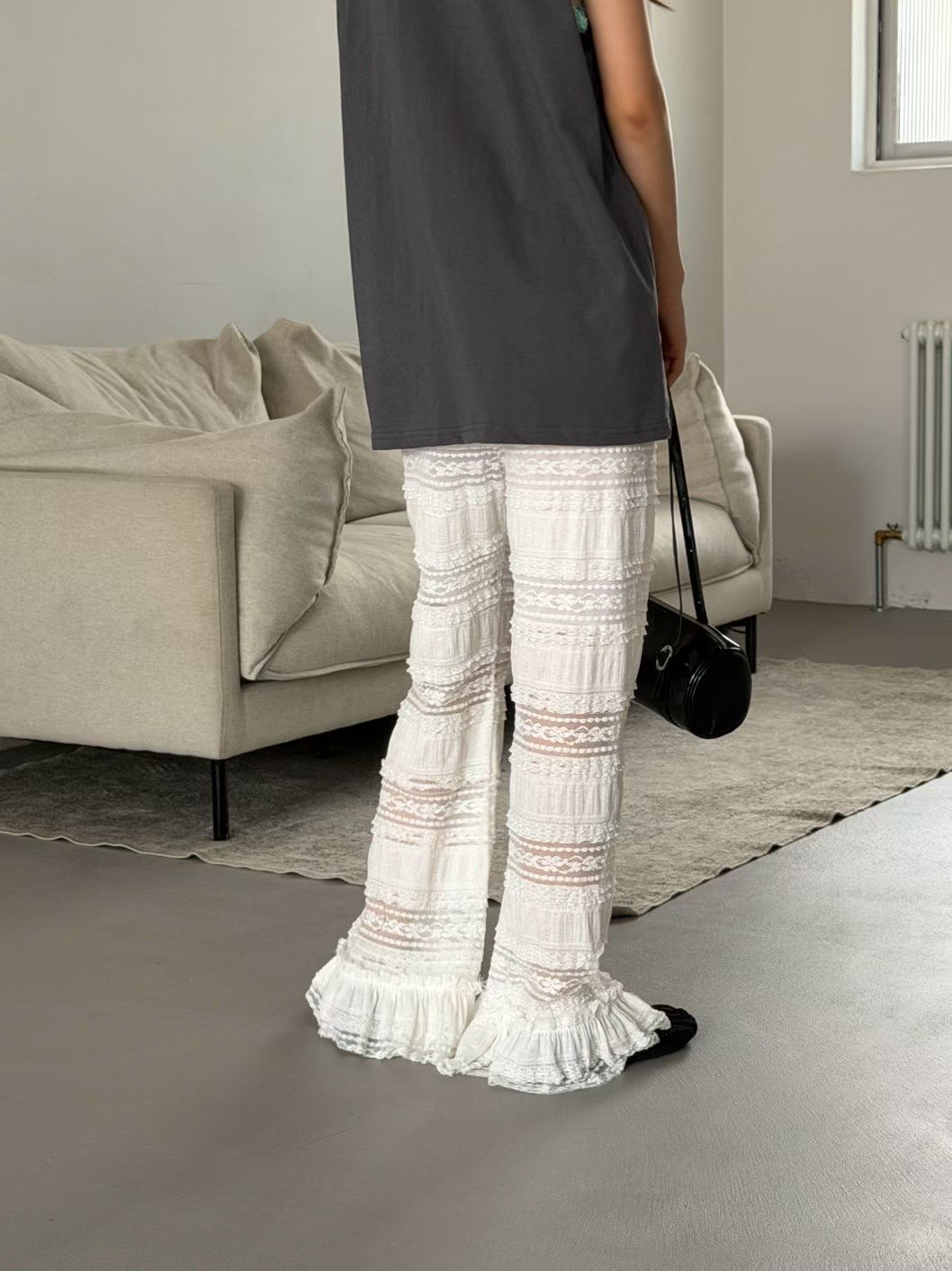 [ 預訂🪽⋆ ] [ 少撞款 超度假感 ! ] Tiered Crochet Lace Flare Pants / 2 colors