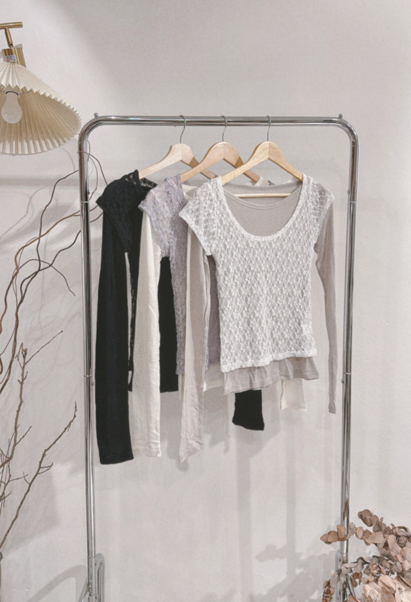 [ 預訂  ༠°◞✭ ゛] ［ 一套兩件 ] lace long sleeve set • 3 colors