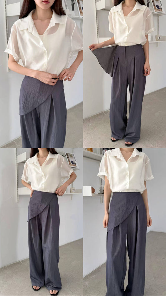 [ 涼爽布料 𐙚⋆°⋆♡] layered pants / 2 colors