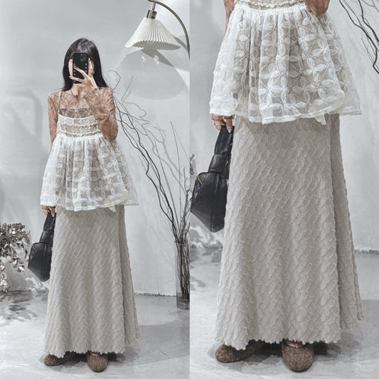 [ 預訂 / 現貨  ˚.🎀༘⋆] feather mermaid skirt / 4 colors