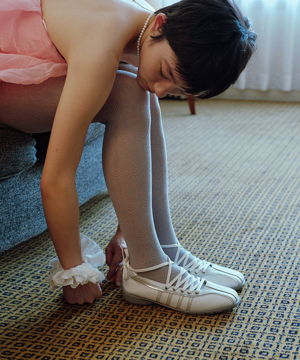 【Rockfish!】Bliss Laceup Sneakers - Cream Pearl
