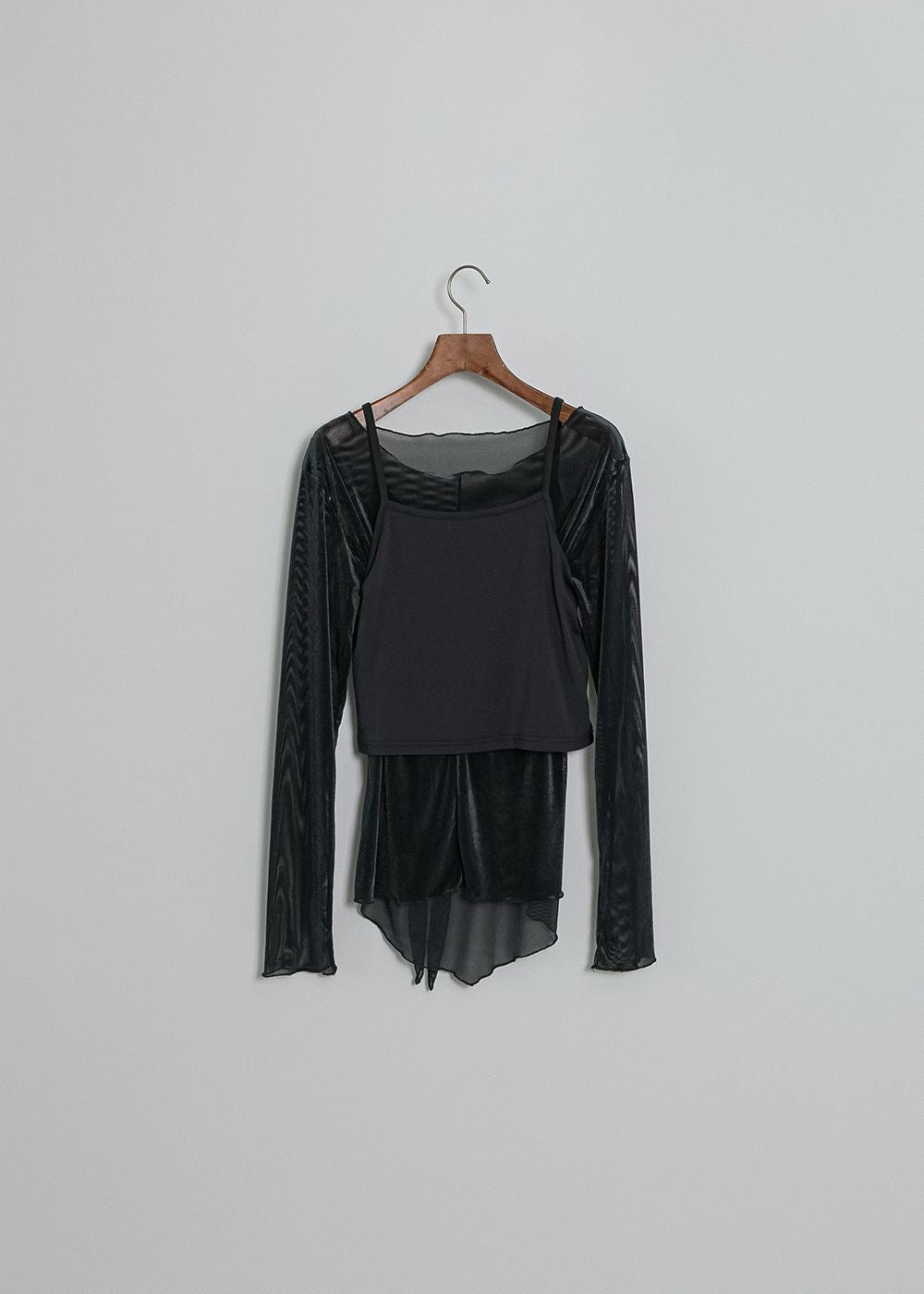 [ 預訂.˚‧💭 ] [ 店主大愛款！] [ little glossy! ] Mesh velvet set / 3 colors