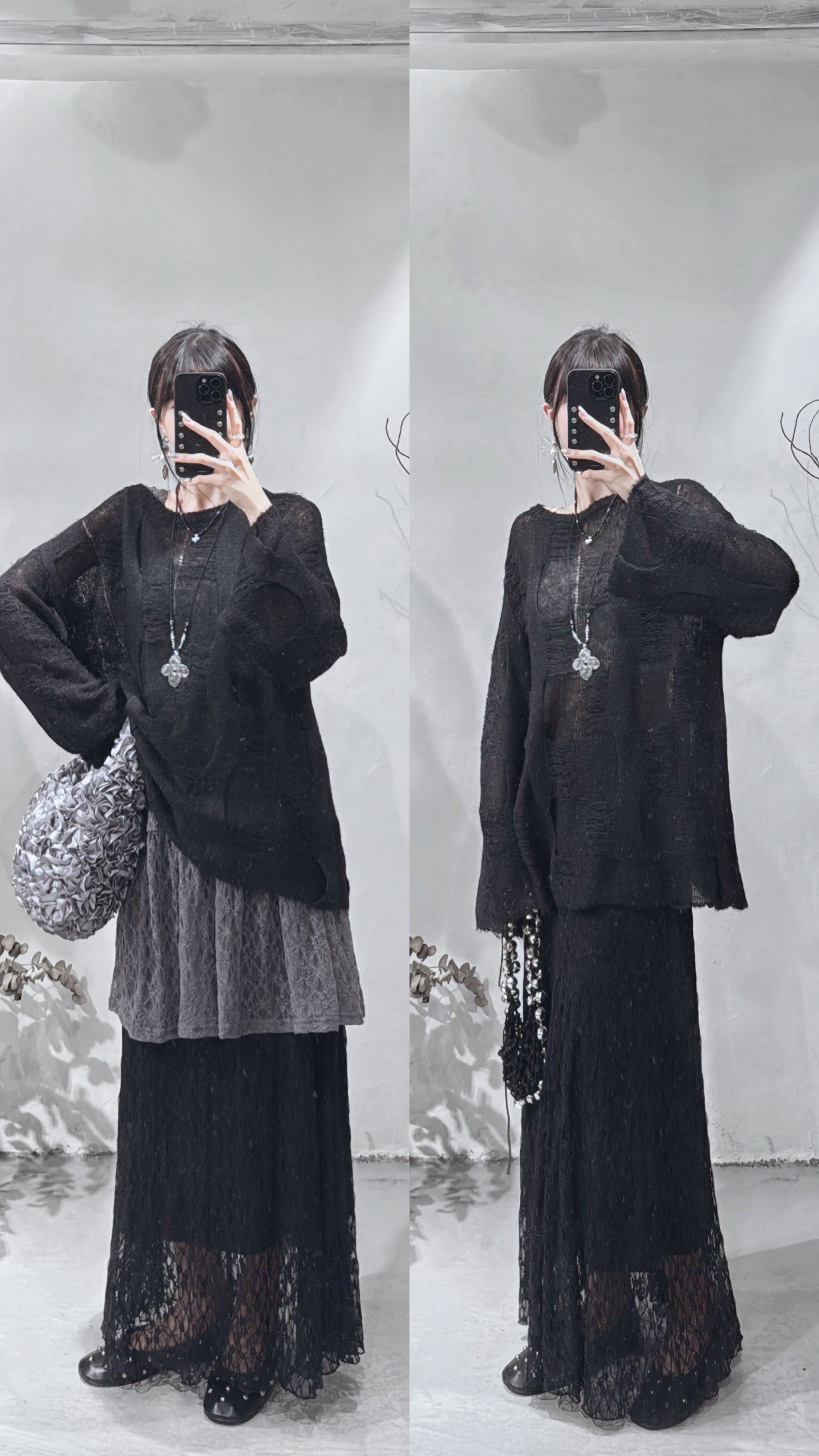 [ 現貨/預訂 ⋆.𐙚 ̊ ] [ 大推！超親膚馬海毛 ] Checkered mohair sweater / black