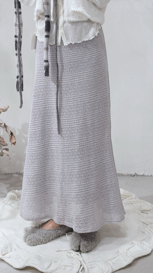 [ 現貨！完售即止 ] [ DDD MADE ˚.🎀༘⋆] knit mermaid skirt / grey