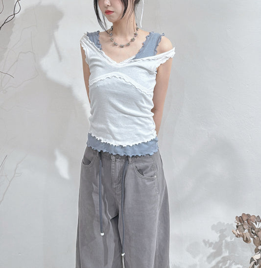 [ 預訂 🪽⋆ ՙִՙ ] [ 包色價！] ruffle cami • 4 colors