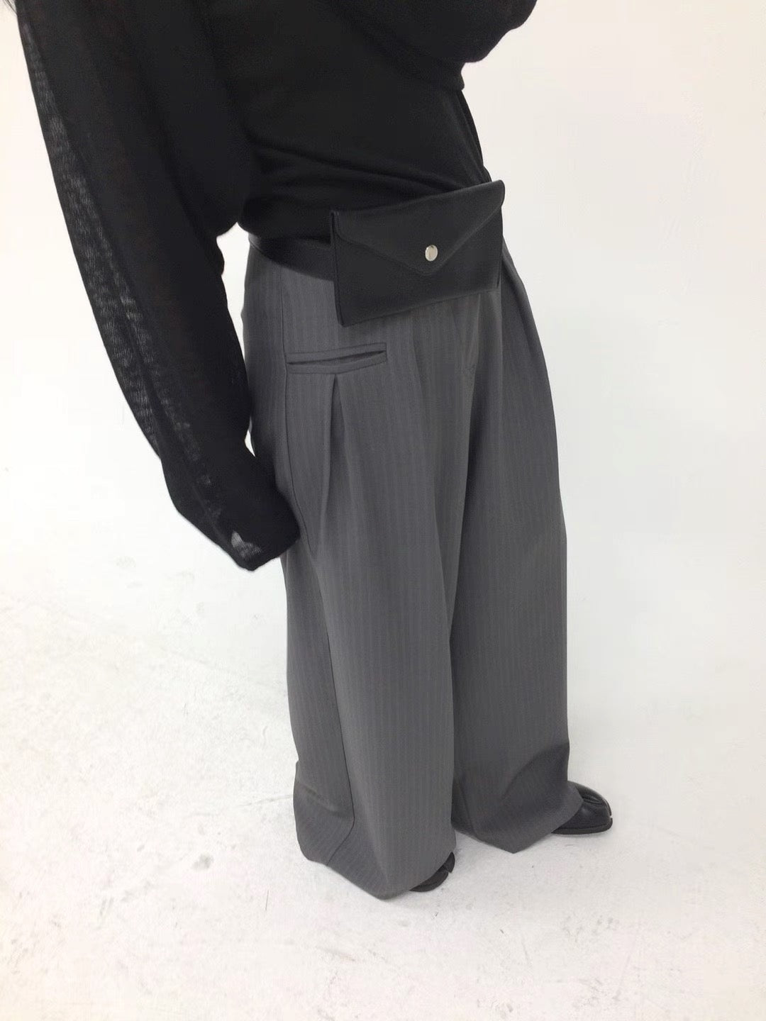 [ 預訂𐙚⋆˚ ] [ must pick! 版型100分的西褲 ] Striped pintuck slacks / 2 colors