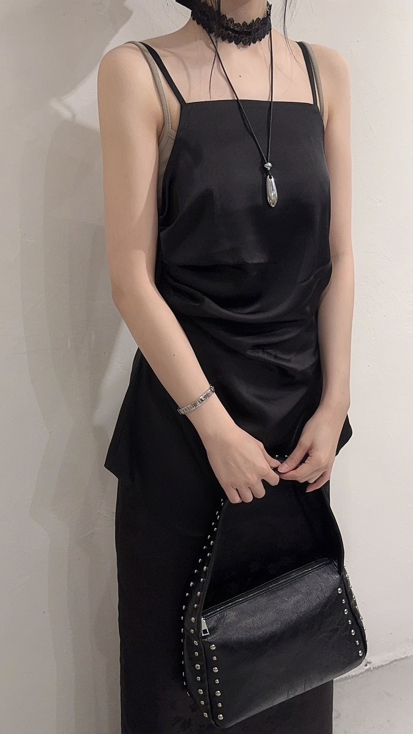 [ 現貨 / 預訂  ₊˚⊹♡ ] satin vest [ with scrunchie ] / 2 colors
