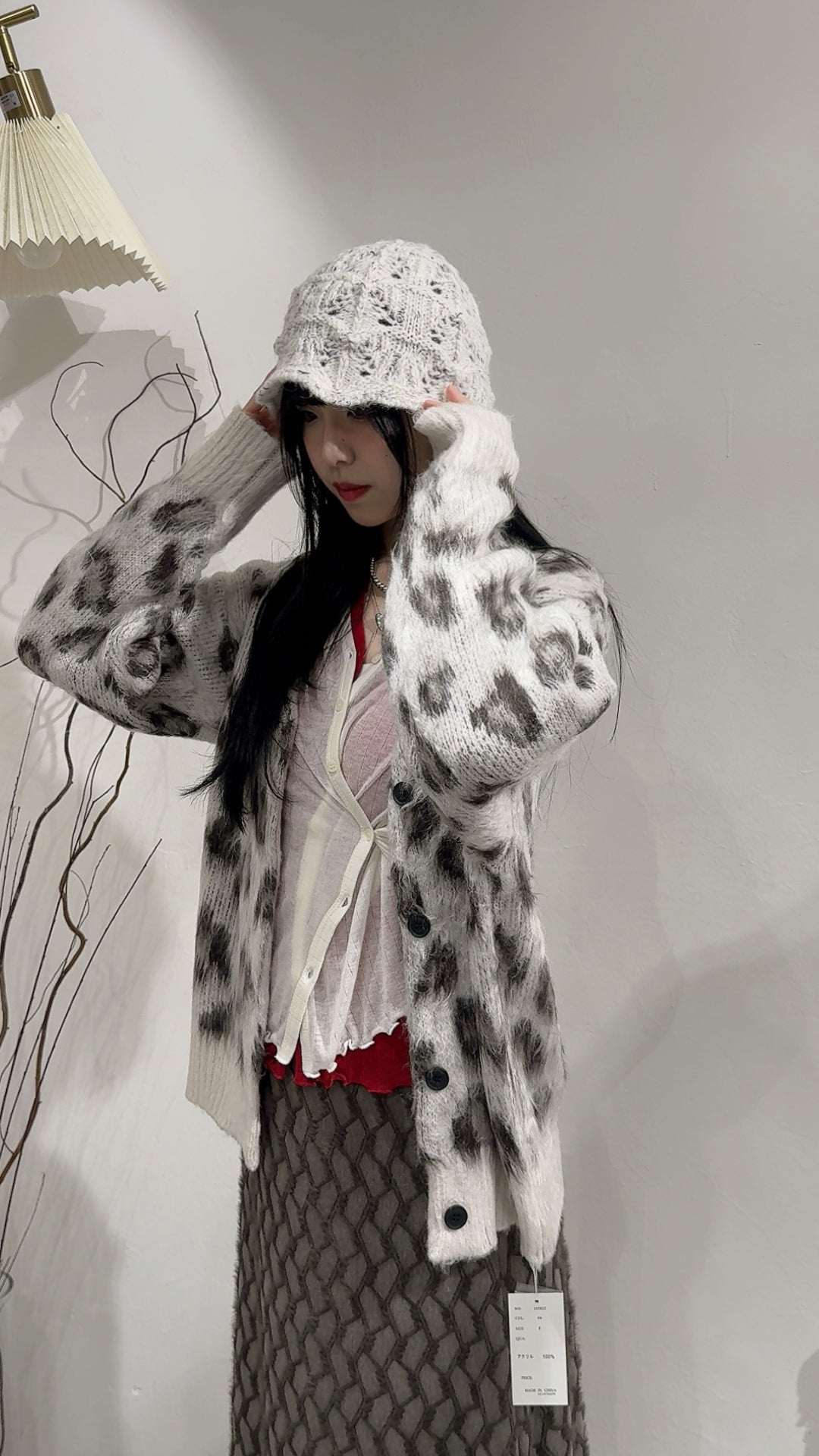 [ 現貨 / 預訂 ⋆𐙚 ̊ ] leopard cardigan / ivory