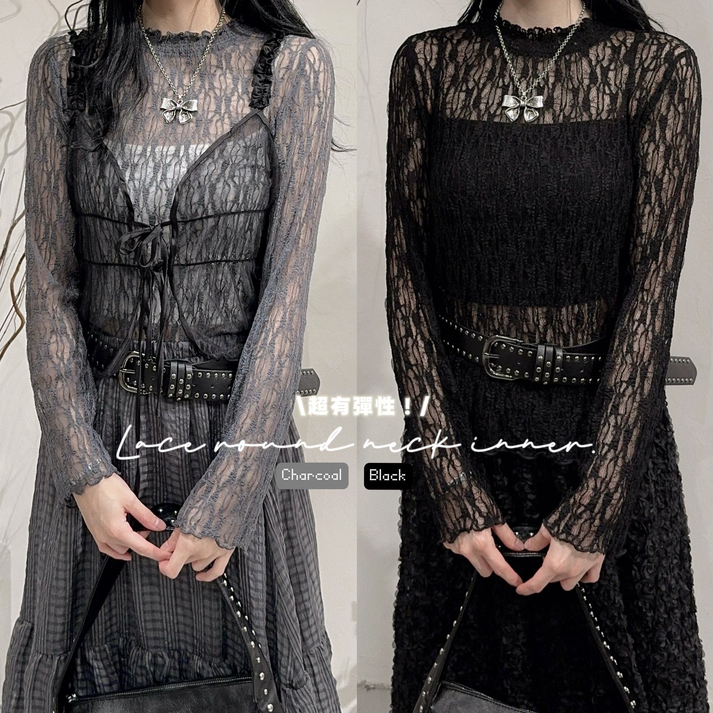 [ 12-14/3 首批價 $108 ⋆✴︎˚｡⋆！] [ 有彈性！] lace round neck top / 3 colors