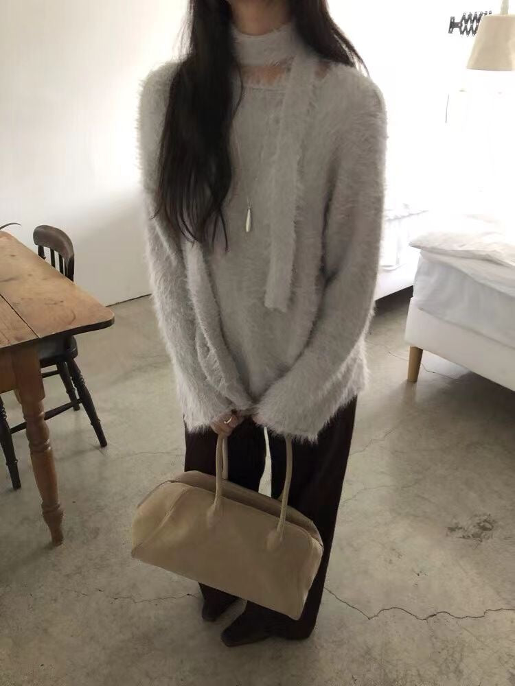 [ 限量現貨⋆⁺₊❅ ] [ 必入！店主極推！]  fluffy muffler knit / grey