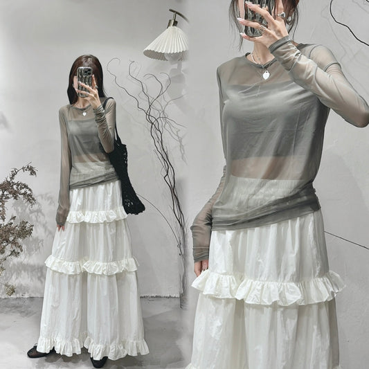 [ 絕對要包色！］see through inner / olive