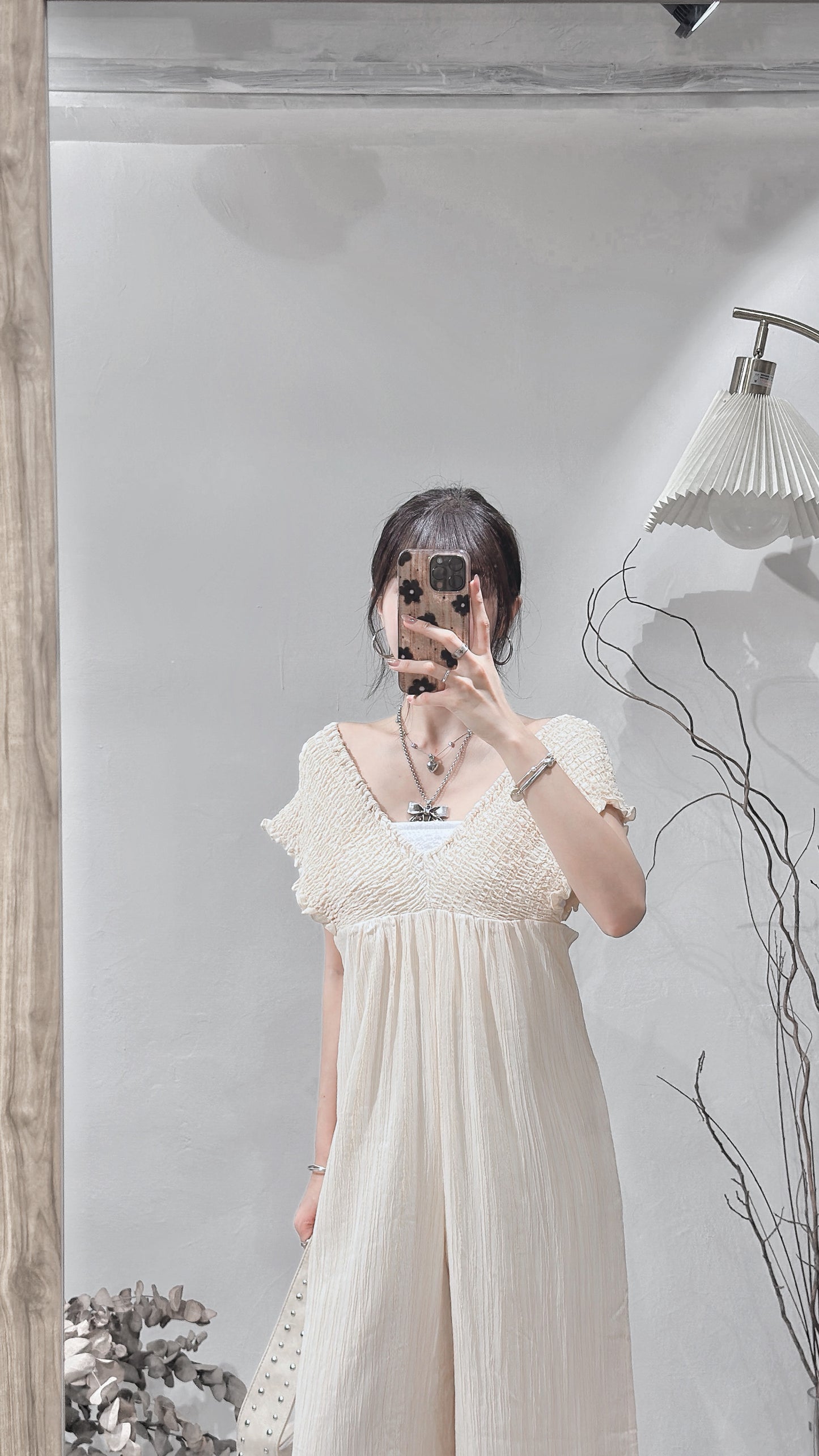 [ 現貨/預訂 𐙚˙⋆.] Frill overall / cream