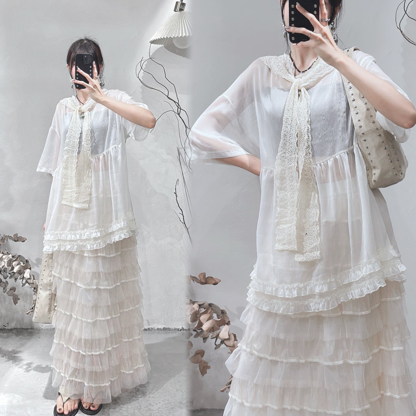 [ 現貨 / 預訂˚.🎀༘⋆ ] See through candy tee / ivory