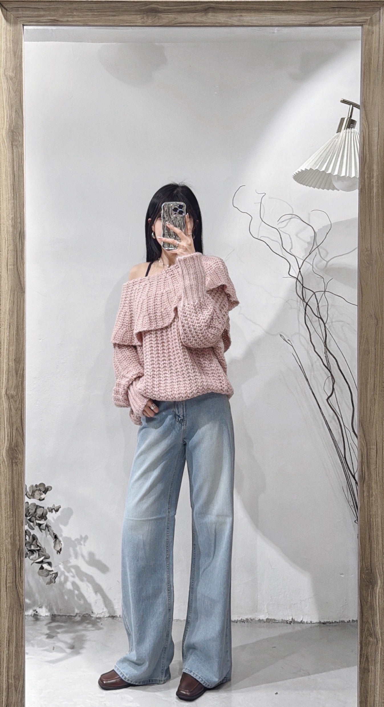 [ spring is coming 💮 ] Alpaca off shoulder knit / pink