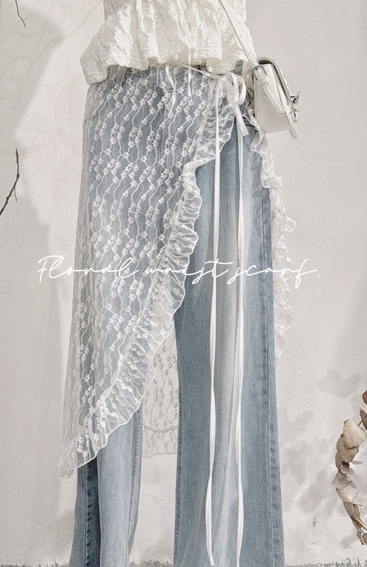 [ 預訂  ₊˚⊹♡ ] [ 夏日必備的「透明感」! ] floral waist scarf