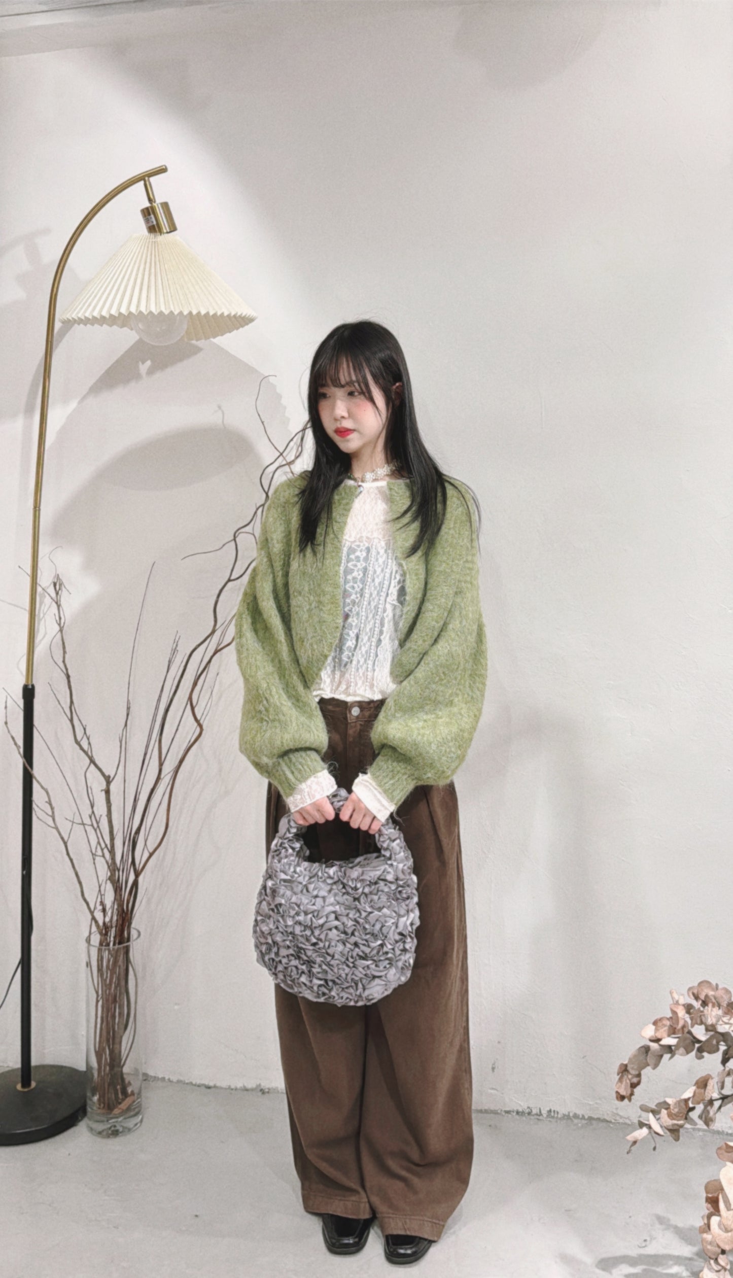 [ 現貨 / 預訂 📷 ༘ ⋆｡ ˚ ] shaggy bolero / green