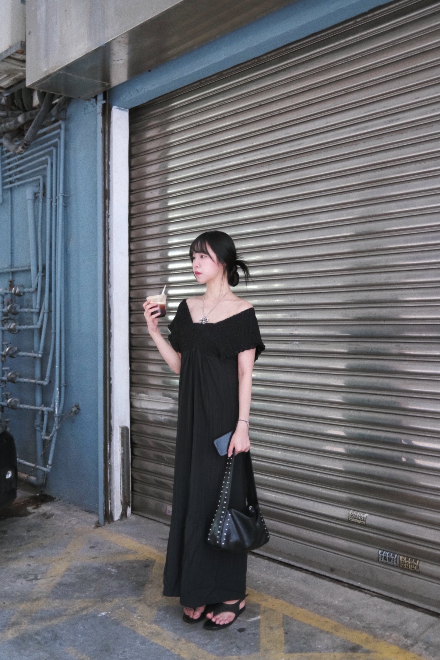 [ 現貨/預訂 𐙚˙⋆.] Frill overall / black