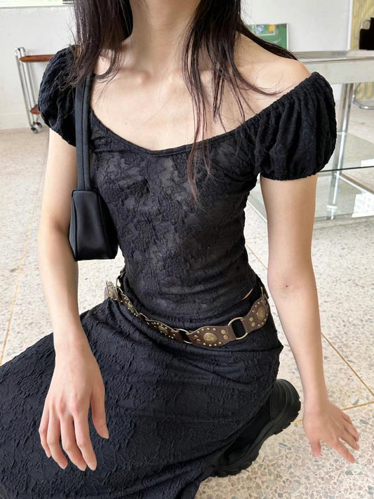 [ 預訂 𐙚˙⋆.] floral lace top / black