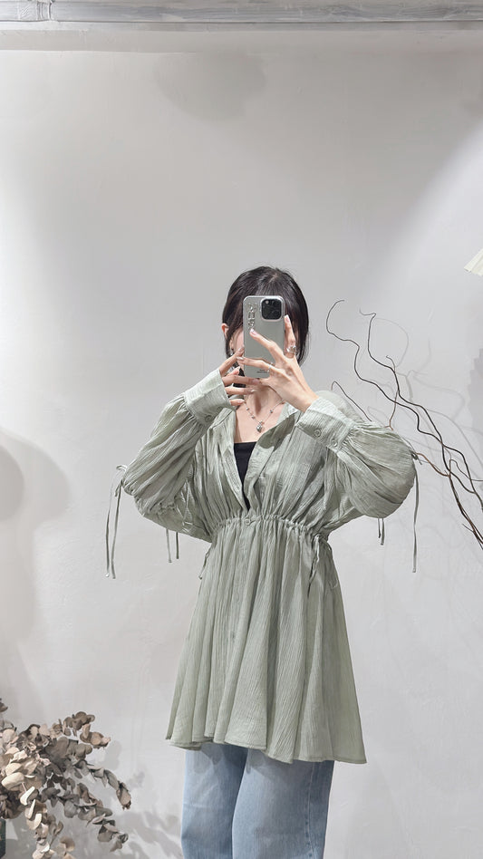 [ 現貨/預訂 ] Tied blouse / green