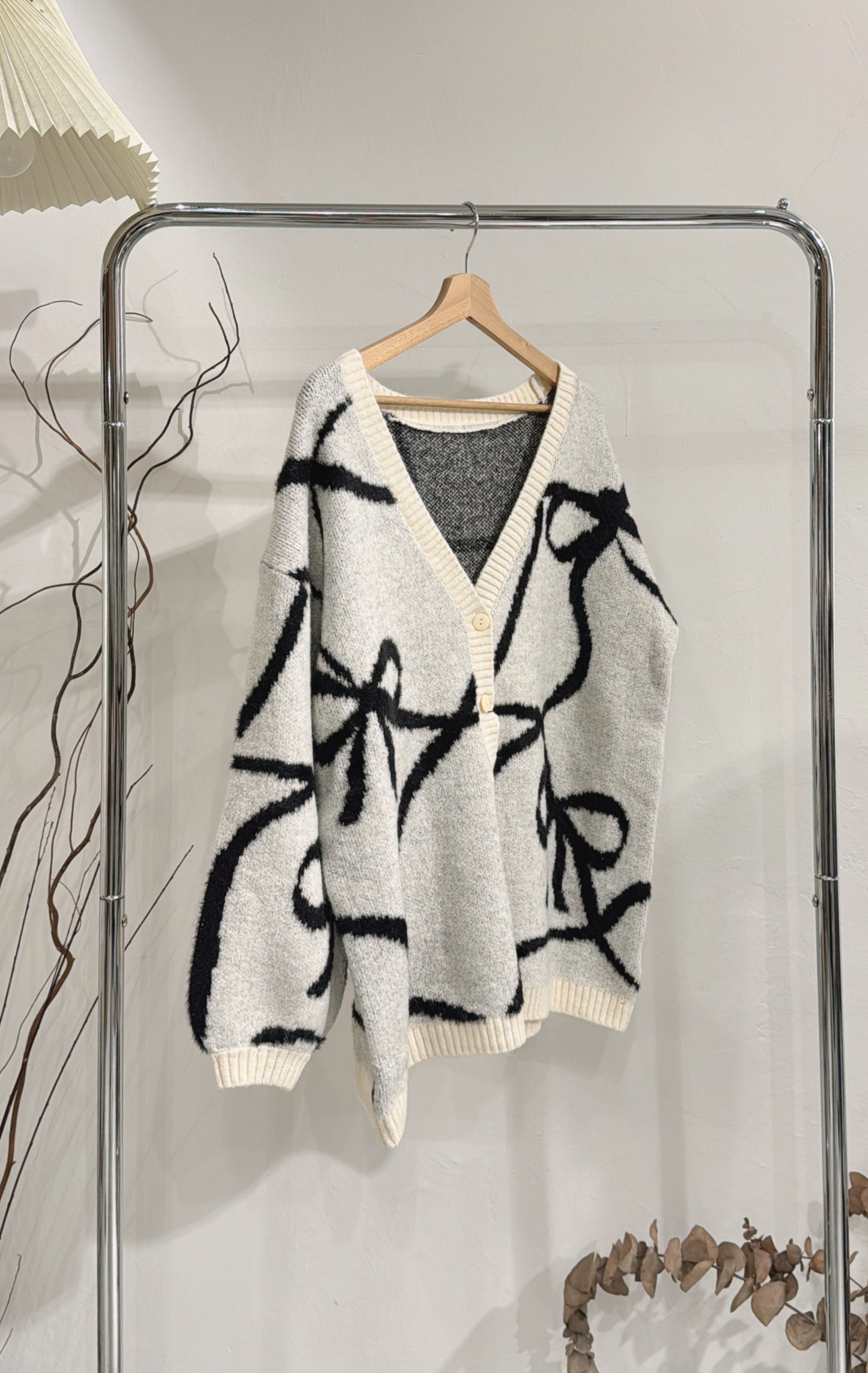 [ 限量現貨！⋆𐙚 ̊ ] Big ribbon cardigan / white