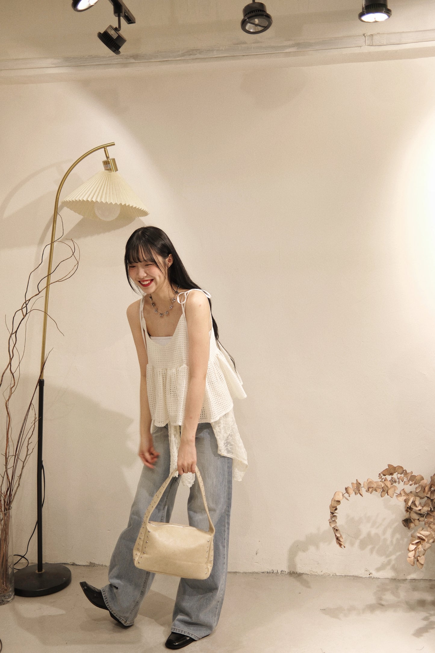 ［   ✮𓂂⋆預訂！超高質！ ] Mesh cami / white