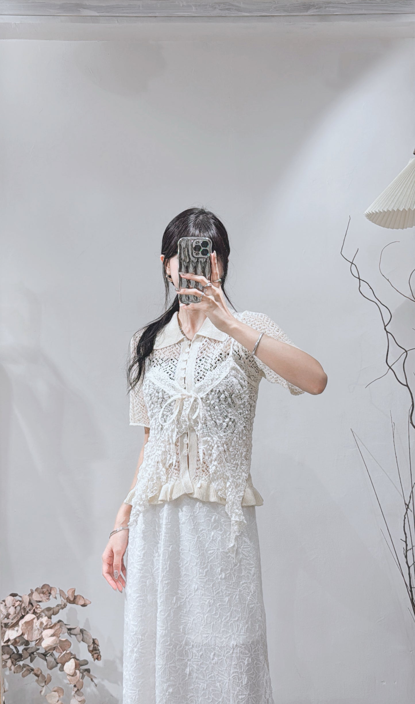 [ 現貨 / 預訂 ₊˚⊹♡ ] crocheted polo top / 2 colors