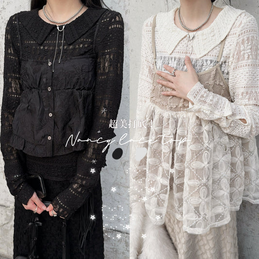 [ 現貨 / 預訂 ⋆𐙚 ̊ ] [ 今期必收打底！] nancy lace top / 2 colors