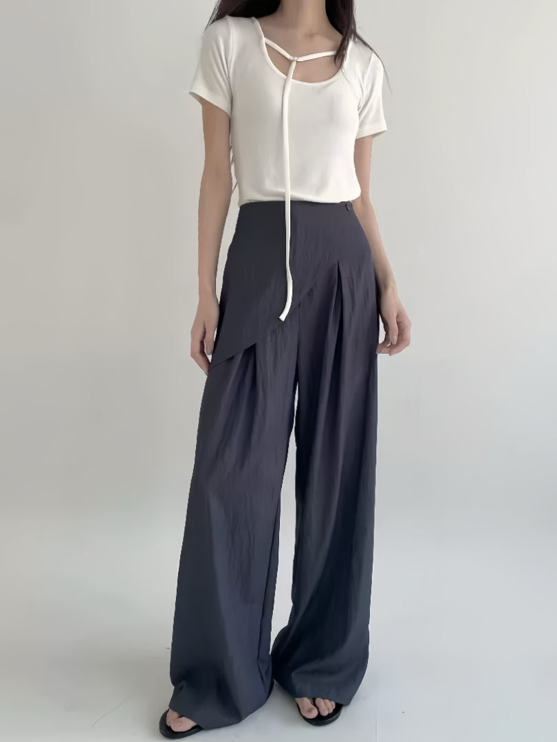 [ 涼爽布料 𐙚⋆°⋆♡] layered pants / 2 colors