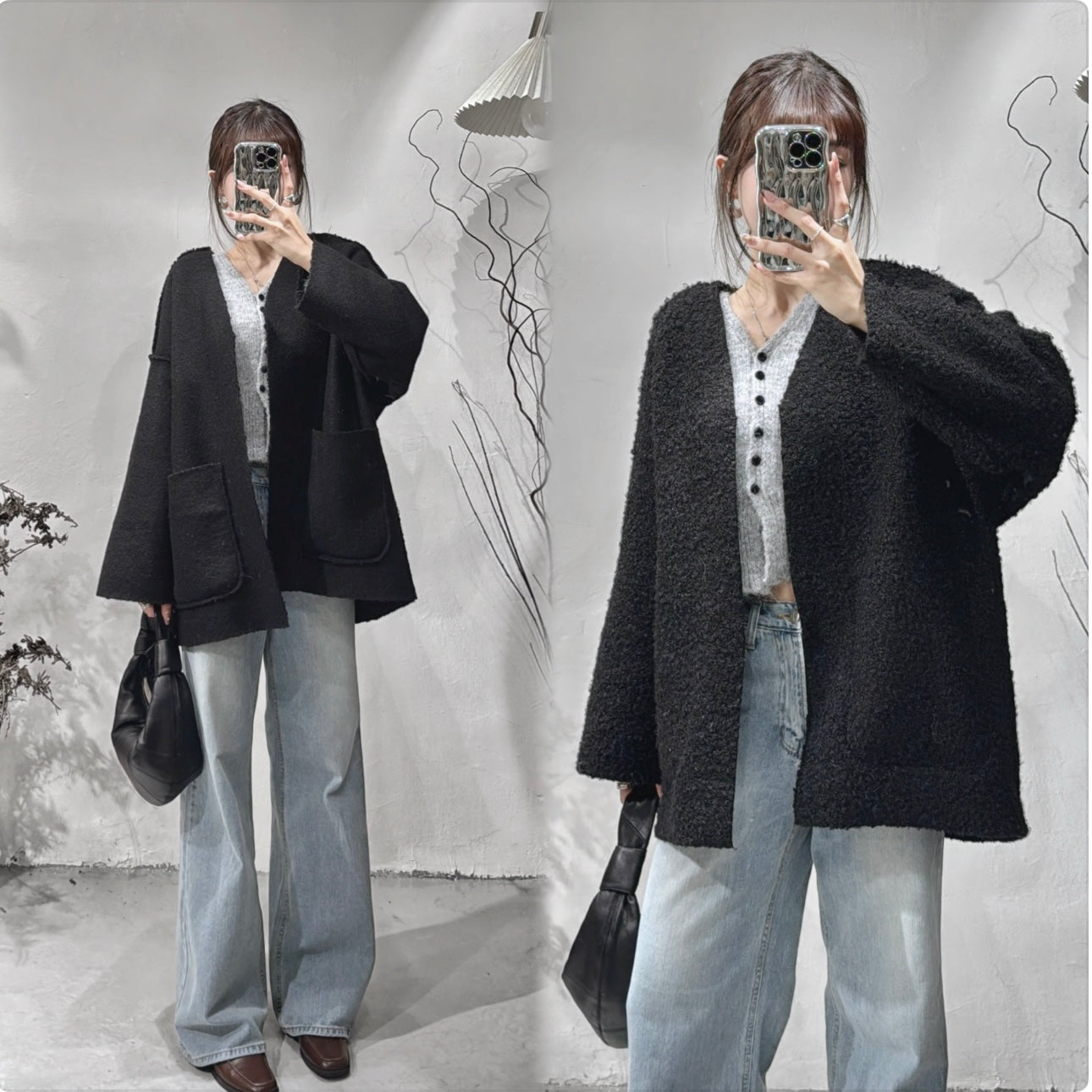 [ 超保暖！兩面可穿！] Fleece reversible jacket/ black