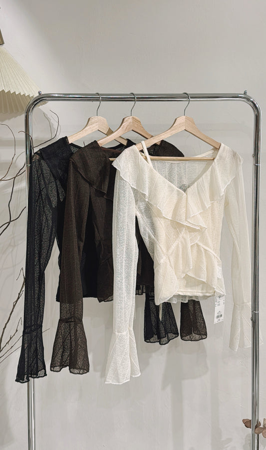 [ ⋆𐙚 ̊. 現貨 / 預訂 ] [ 連打底！]  frilled blouse set / 3 colors