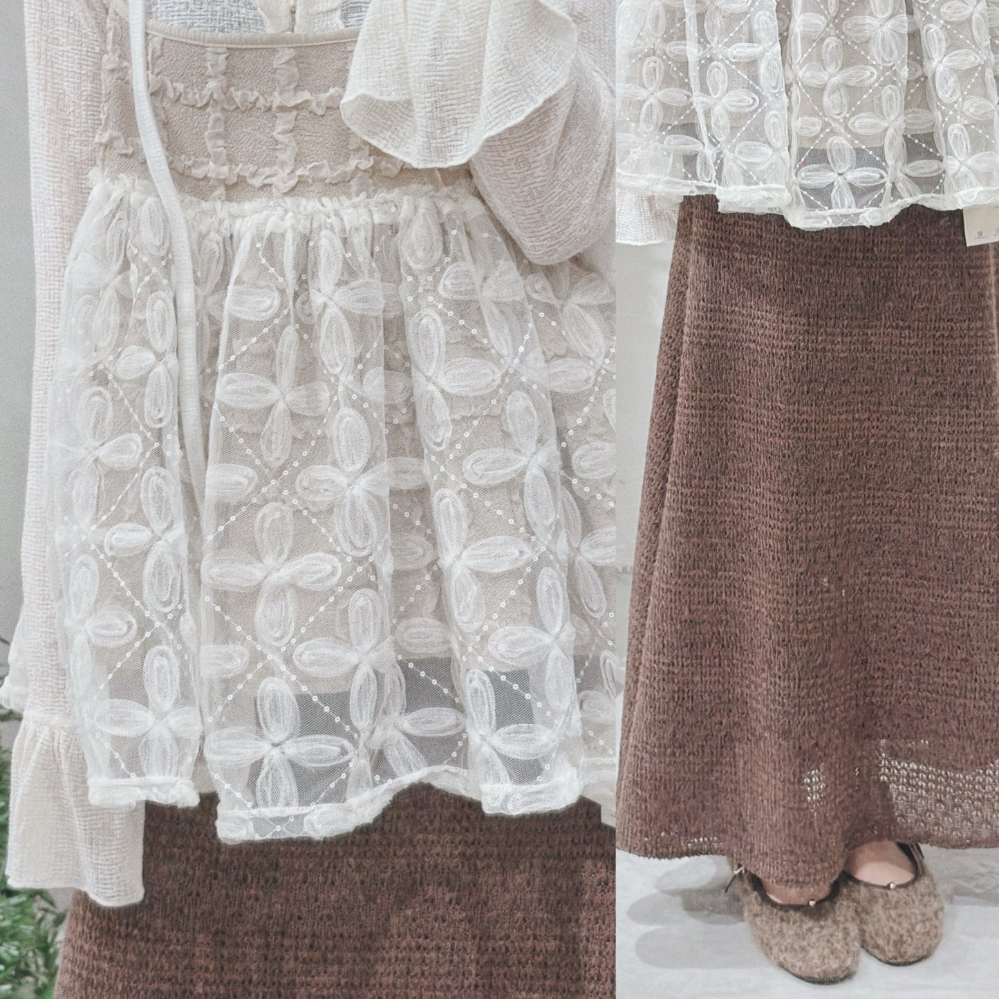 [ 現貨/預訂⋆⁺₊❅⋆ ] [重工！] patchwork cami / beige