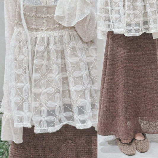 [ 現貨/預訂⋆⁺₊❅⋆ ] [重工！] patchwork cami / beige