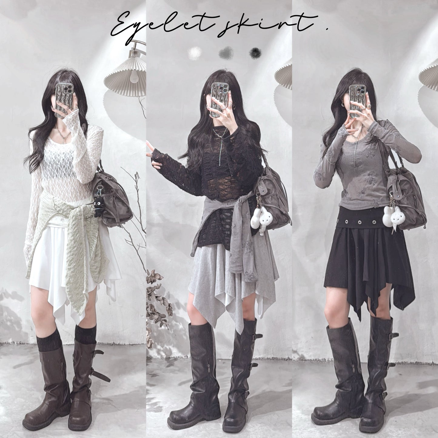 [ ✰ 預訂 ] eyelet skirt / 3 colors