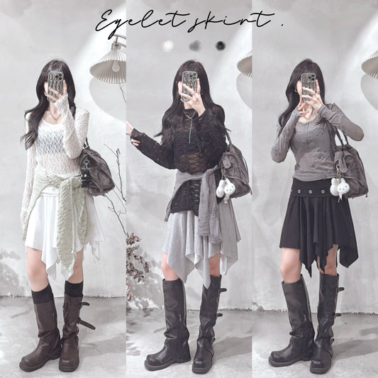 [ ✰ 預訂 ] eyelet skirt / 3 colors
