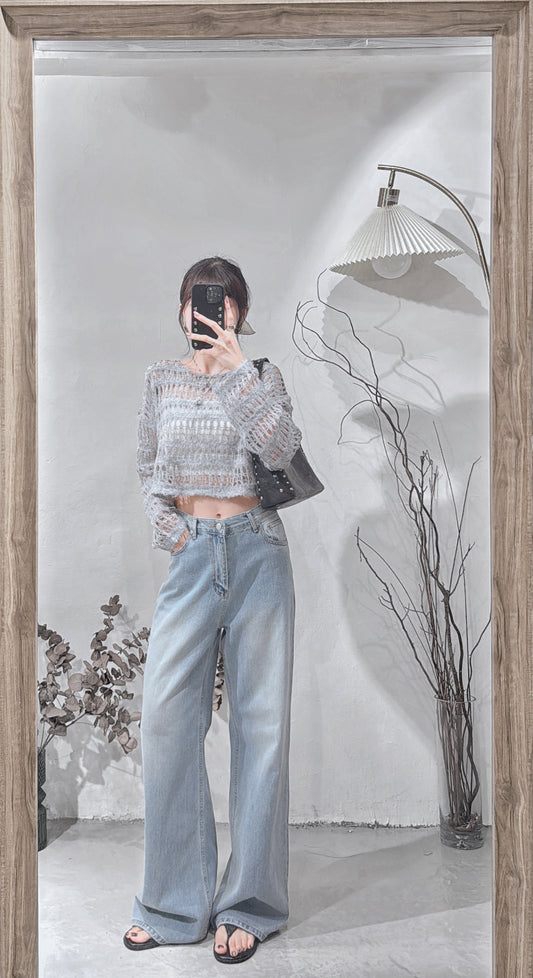 [ 店主自留! ] Washed little flare jeans / denim