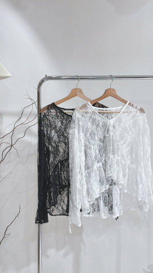 [ 現貨 / 預訂  ₊˚⊹♡ ] fem lace blouse / 2 colors