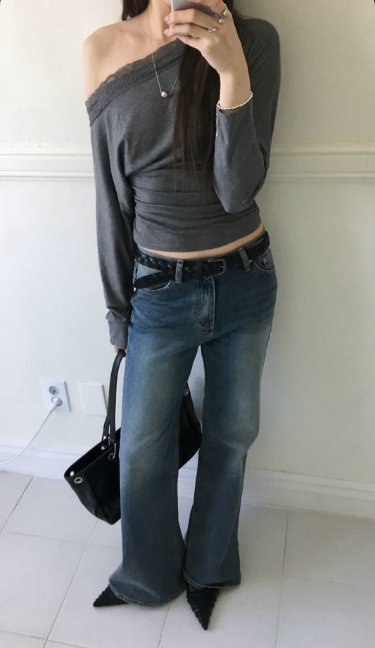 [ 預訂🪽⋆ ] lace off shoulder top / 3 colors
