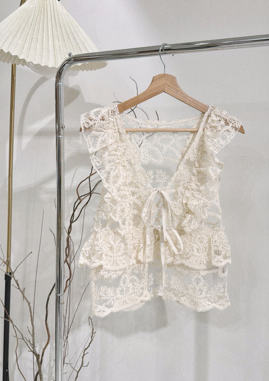 [ ⠀ ⌗🪟 限量! ] [ 絕美立體蕾絲！] lace layer top