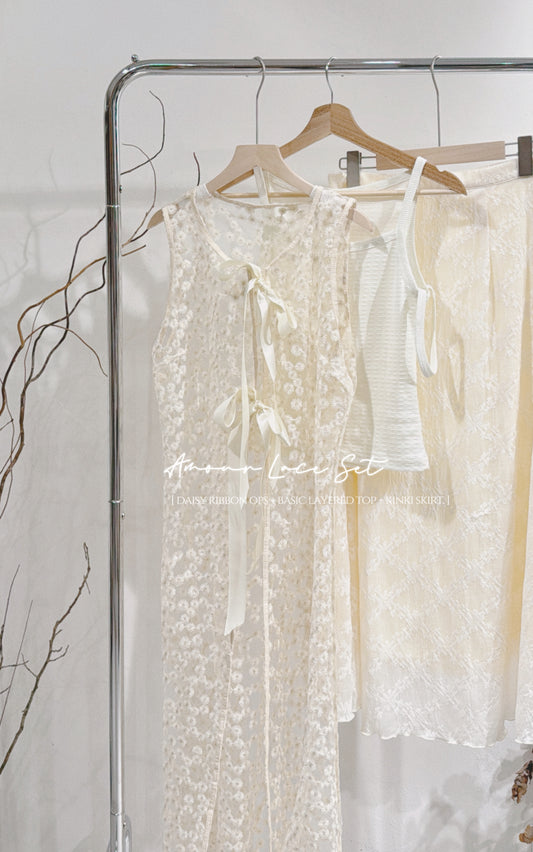 [ ddd made set II⋆⭒˚.⋆ ] [ 一套三件 ] amour lace set • cream