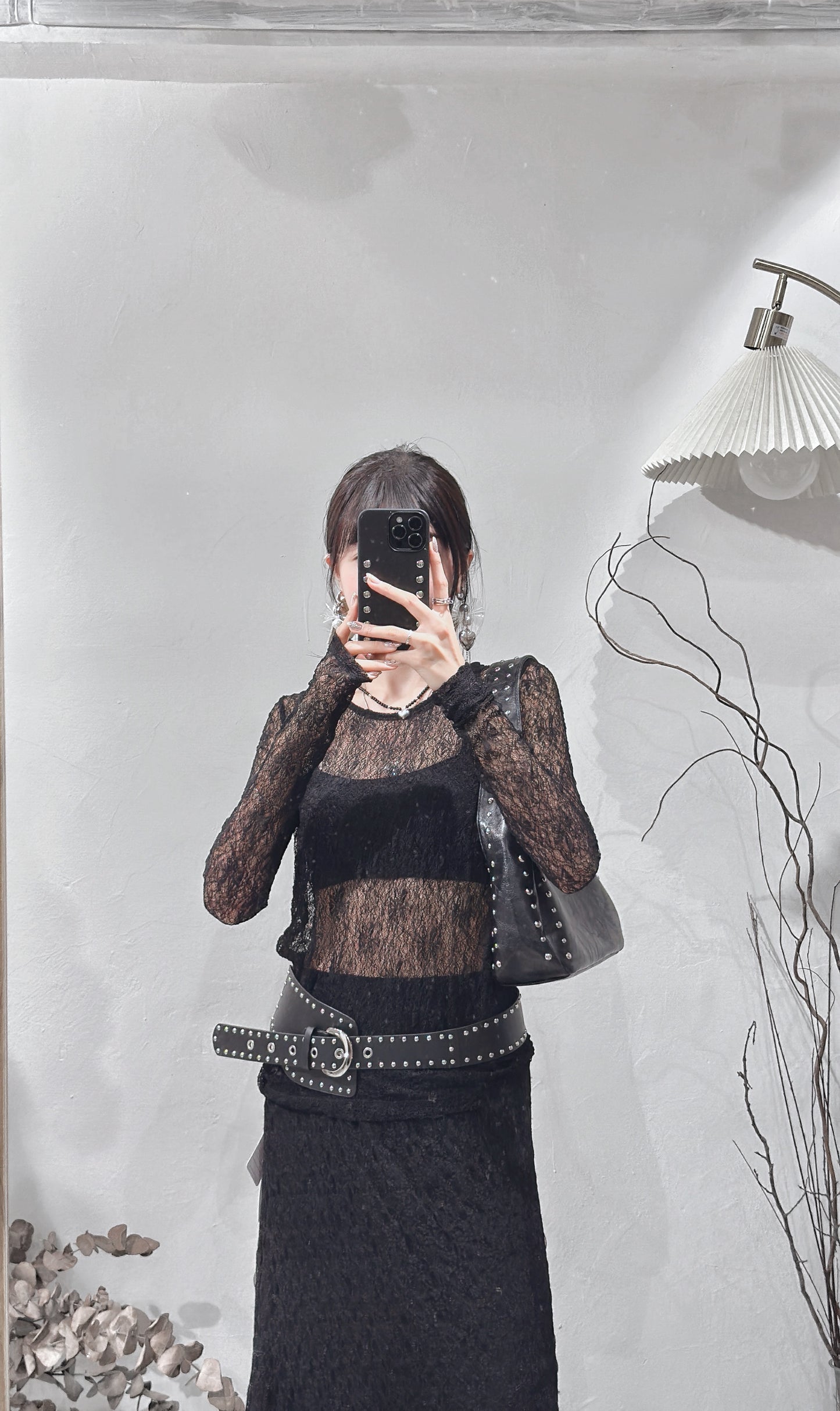 [ 預訂˚.🎀༘⋆ ] [ 店主最愛打底！] snowflake top / black