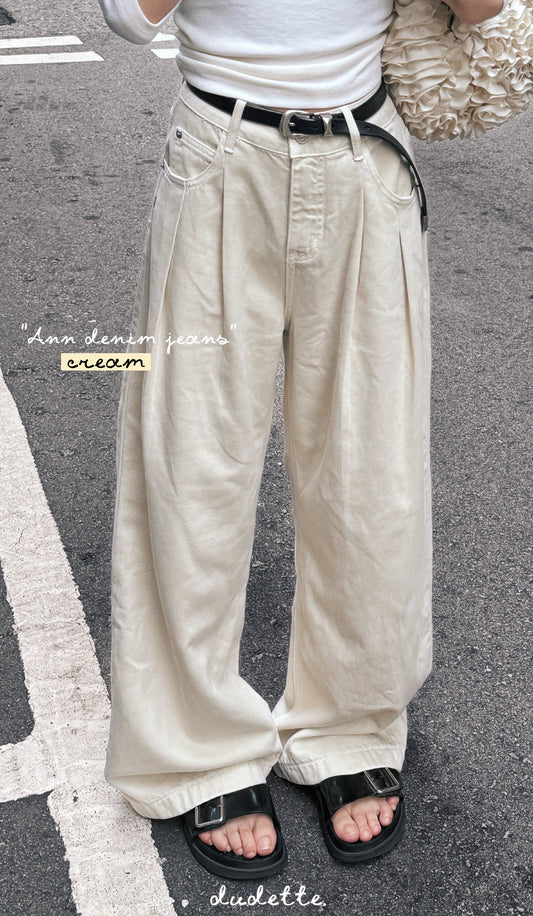 [ 預訂.˚‧💭][ 完美的米白色牛仔褲！] Ann denim jeans / cream