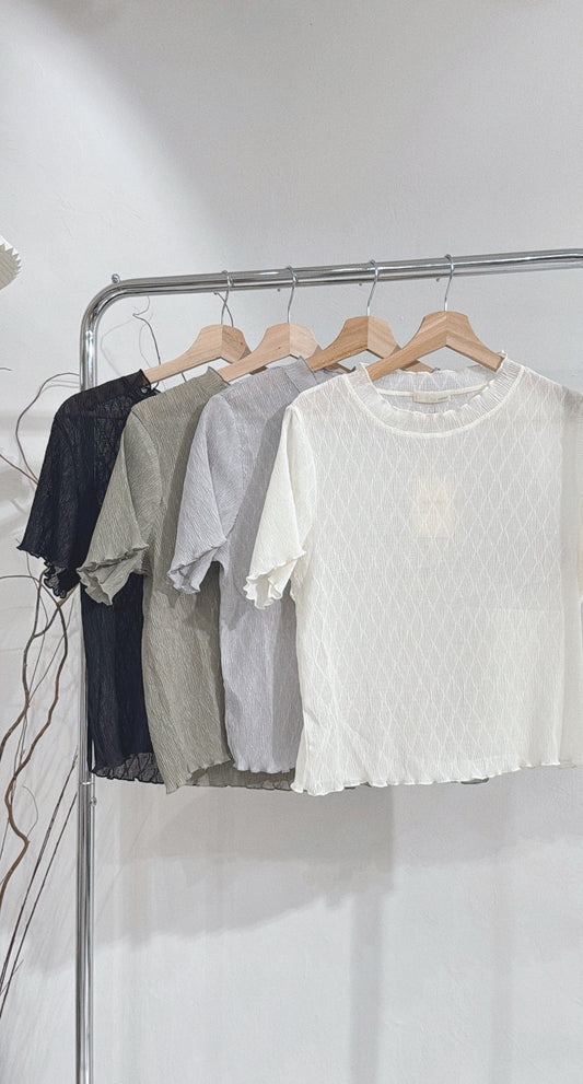 [ 透氣樹紋tee！⋆˙⟡] textured basic tee / 4 colors