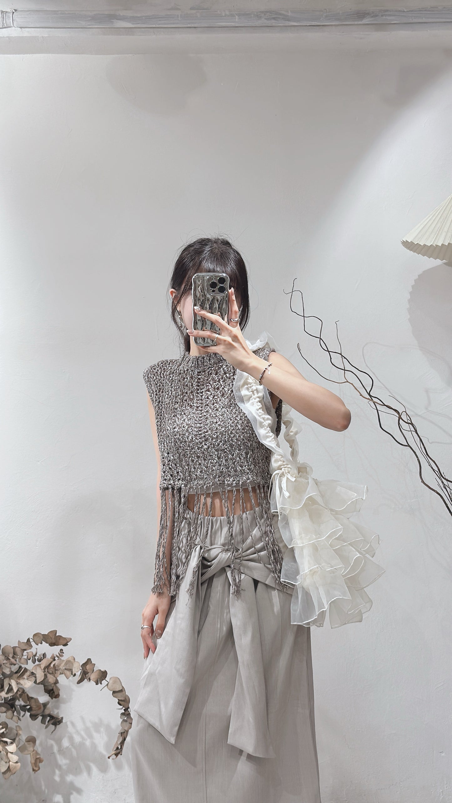 [ 現貨/預訂 ] tassel vest/ charcoal