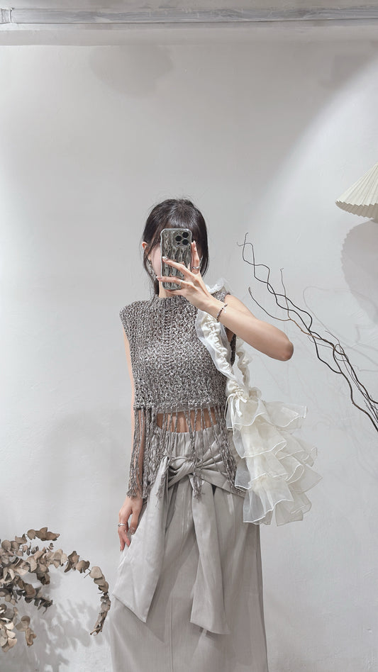 [ 現貨/預訂 ] tassel vest/ charcoal