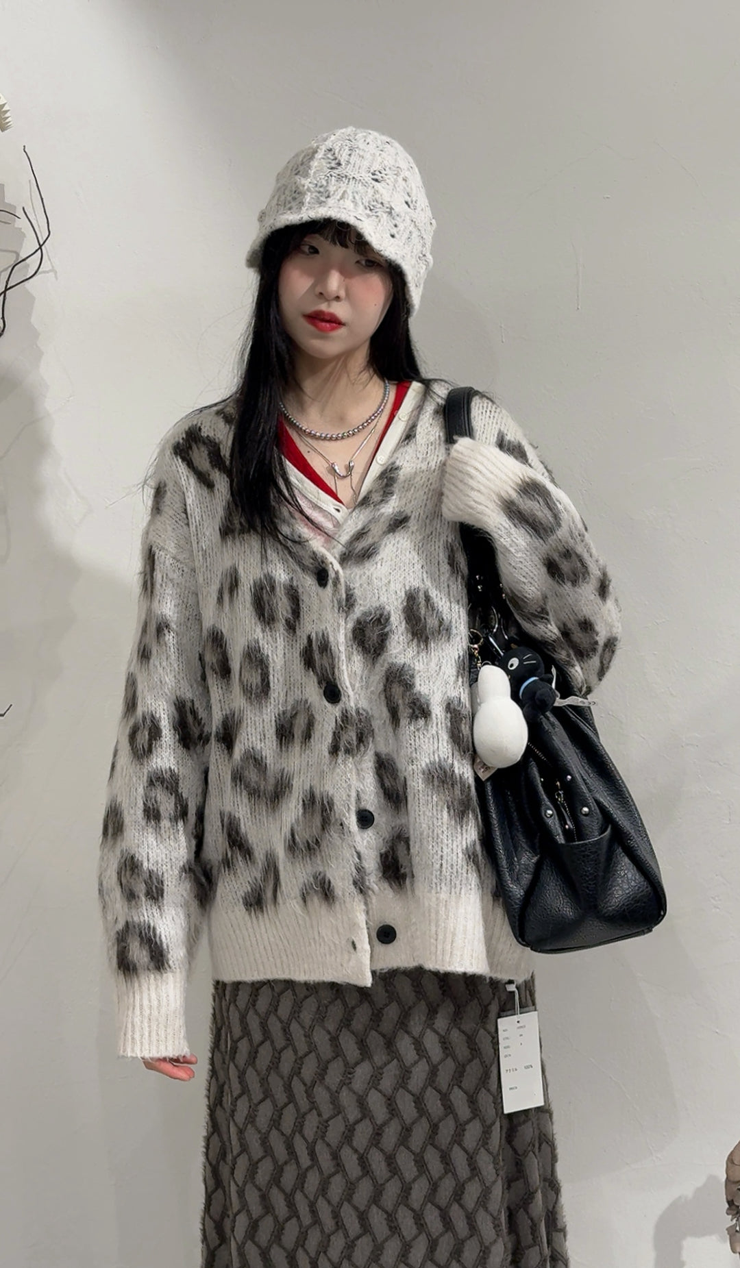[ 現貨 / 預訂 ⋆𐙚 ̊ ] leopard cardigan / ivory
