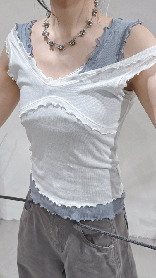 [ 預訂 🪽⋆ ՙִՙ ] [ 包色價！] ruffle cami • 4 colors