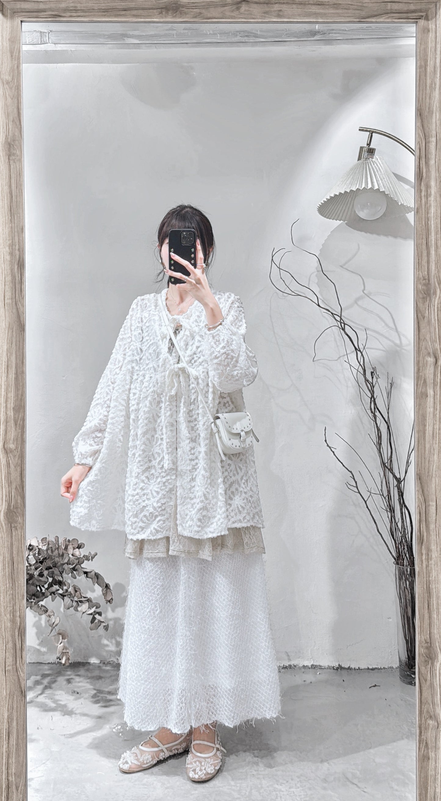 [ 現貨/預訂˚⊹♡ ] jacquard outer / white